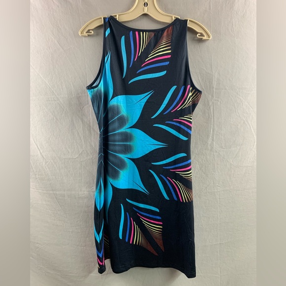 Boho Tropical Print Keyhole Neckline Tank Dress - Picture 7 of 7